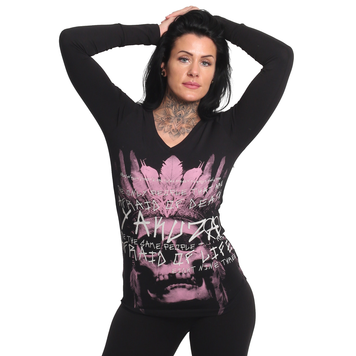 Levně Dámské triko Yakuza Afraid Slim Longsleeve 24135 black
