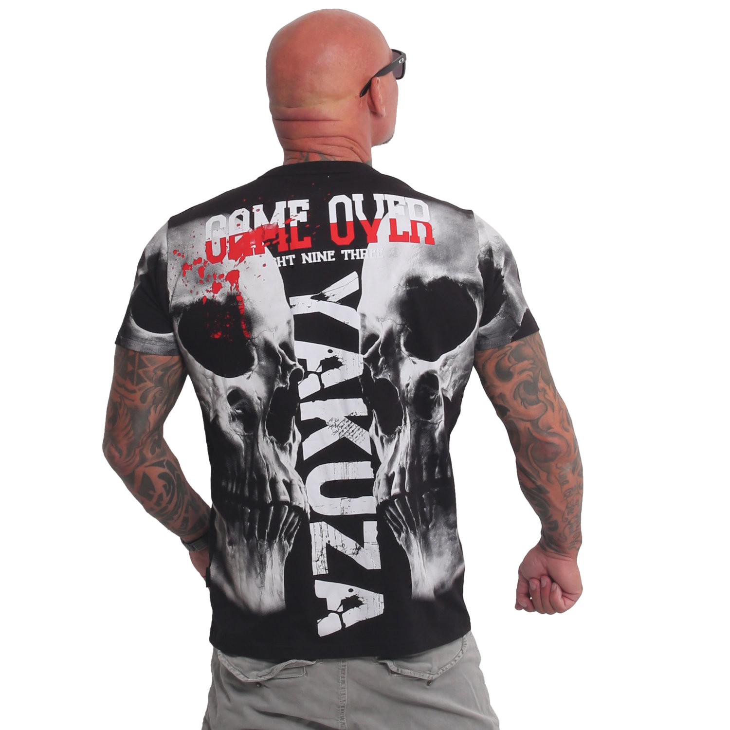 Pánské triko Yakuza Skull V03 24076 black Velikost: 4XL