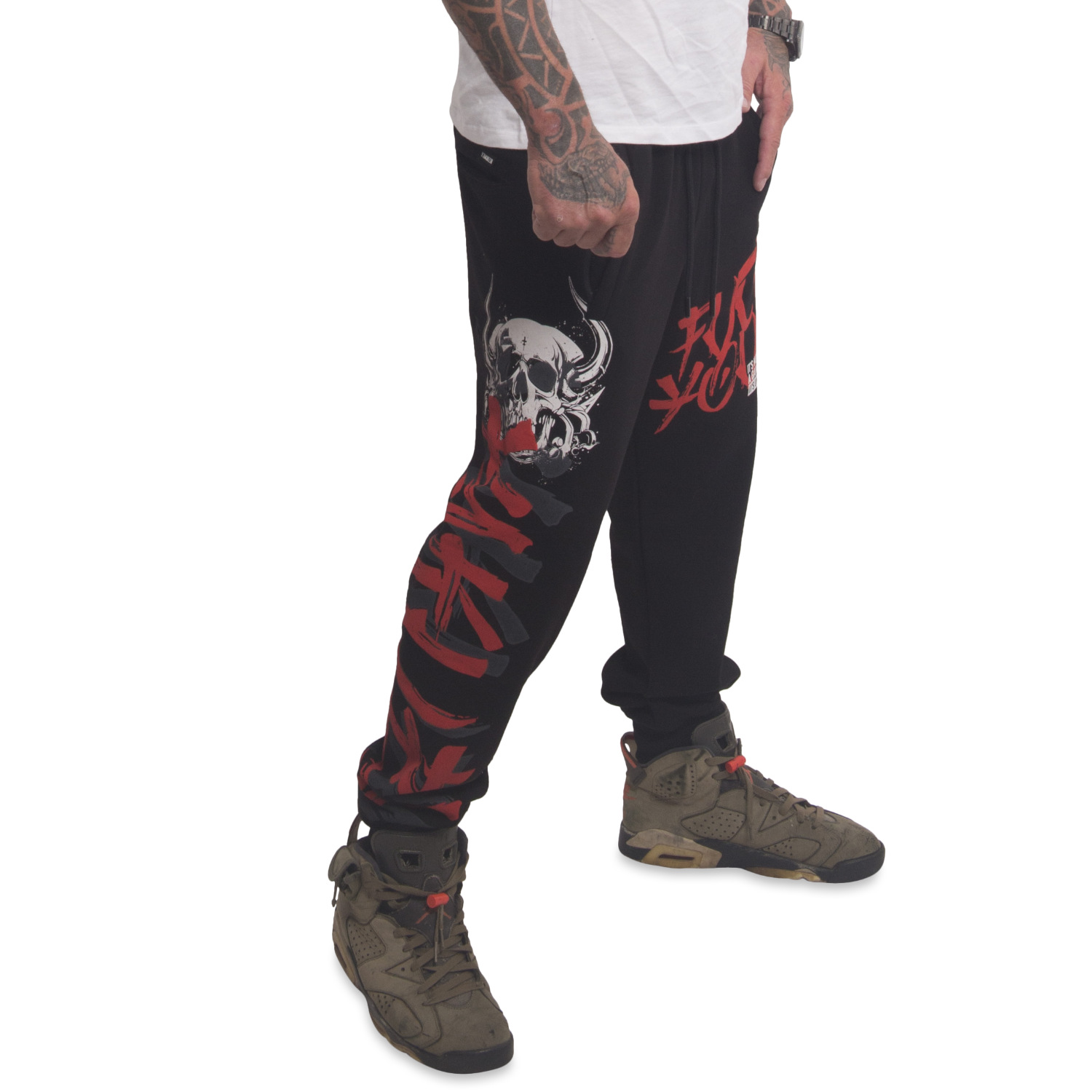 Pánské tepláky Yakuza Horned FU Casual 25037 black Velikost: S