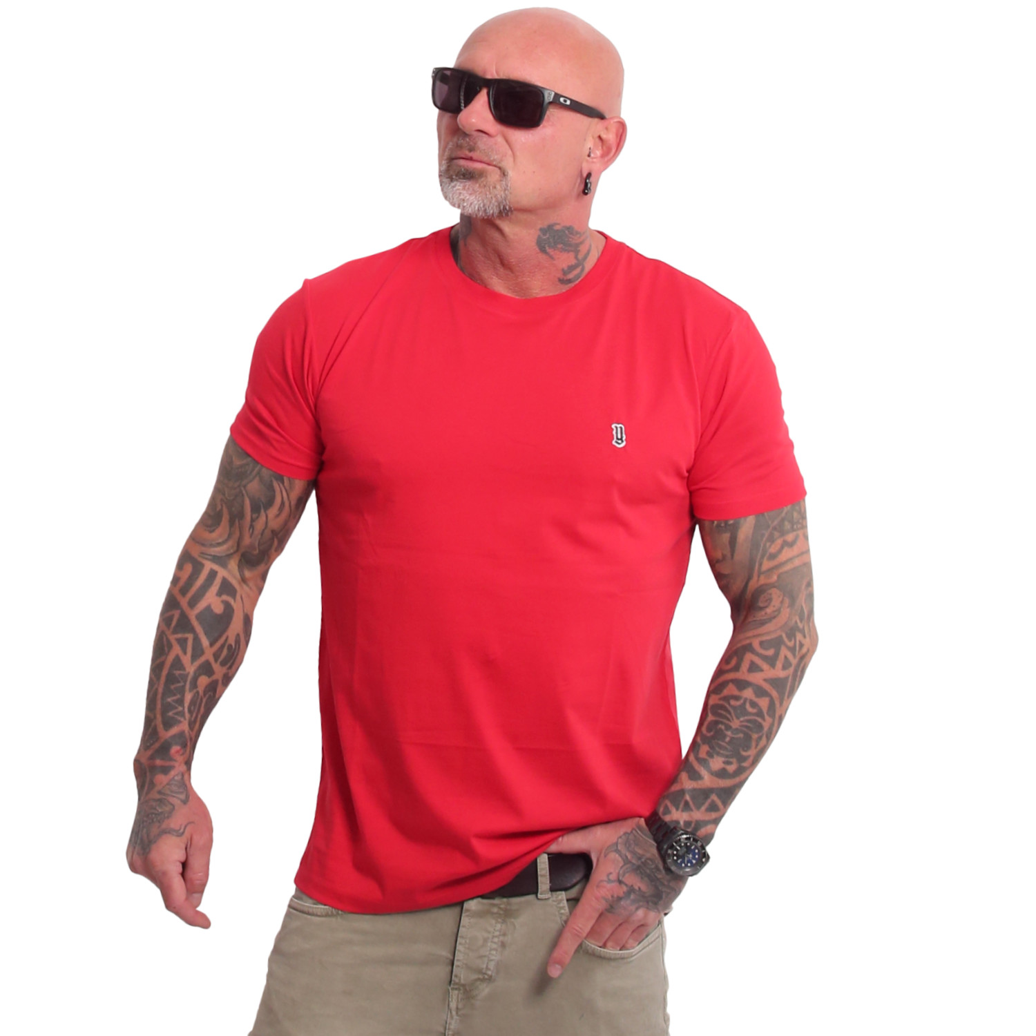 Pánské triko Yakuza Plain Regular Basic 25048 red Velikost: L
