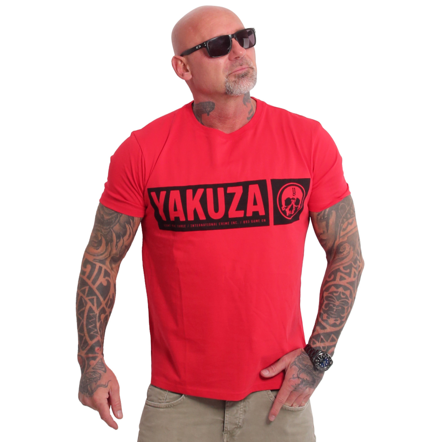 Pánské triko Yakuza Bleak Regular Basic 25046 red Velikost: 3XL