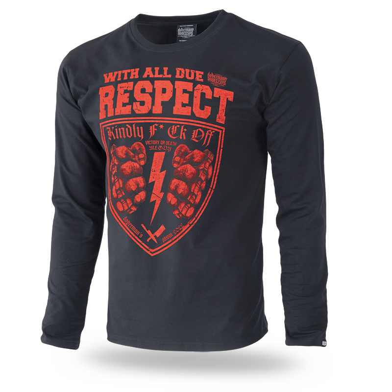Pánské triko s dlouhým rukávem Dobermans Aggressive With All Due Respect LS341A Velikost: M