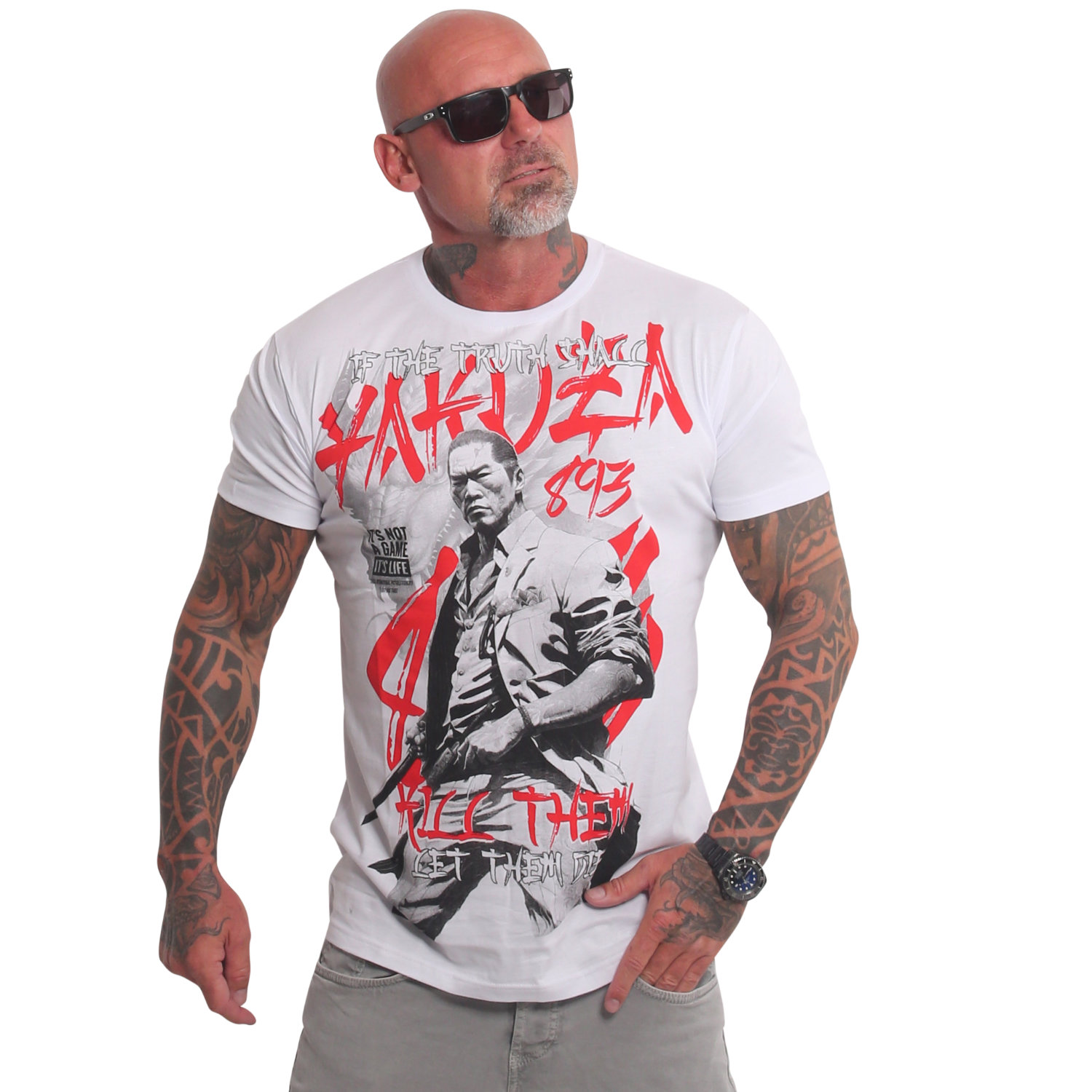 Pánské triko Yakuza Dantai Regular 25028 white Velikost: L