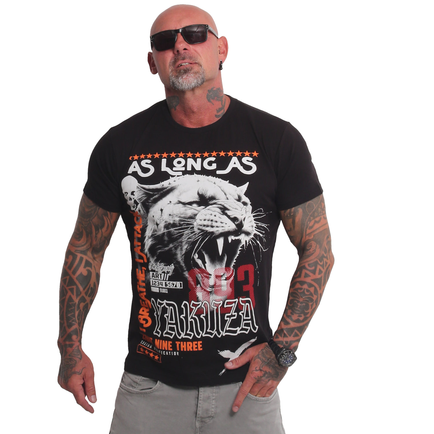 Pánské triko Yakuza Wildcat Regular 25015 black Velikost: XL