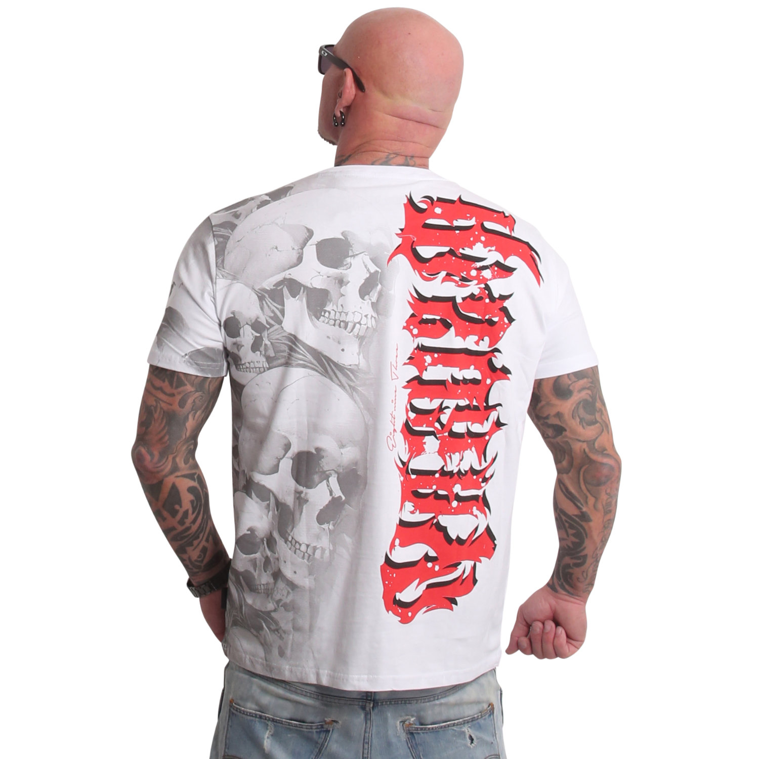 Pánské triko Yakuza Skull Awakening Regular 25031 white Velikost: 5XL