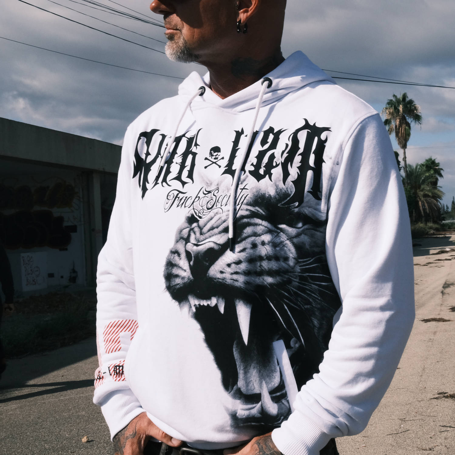 Pánská mikina Yakuza Wildcat 25001 white Velikost: XXL