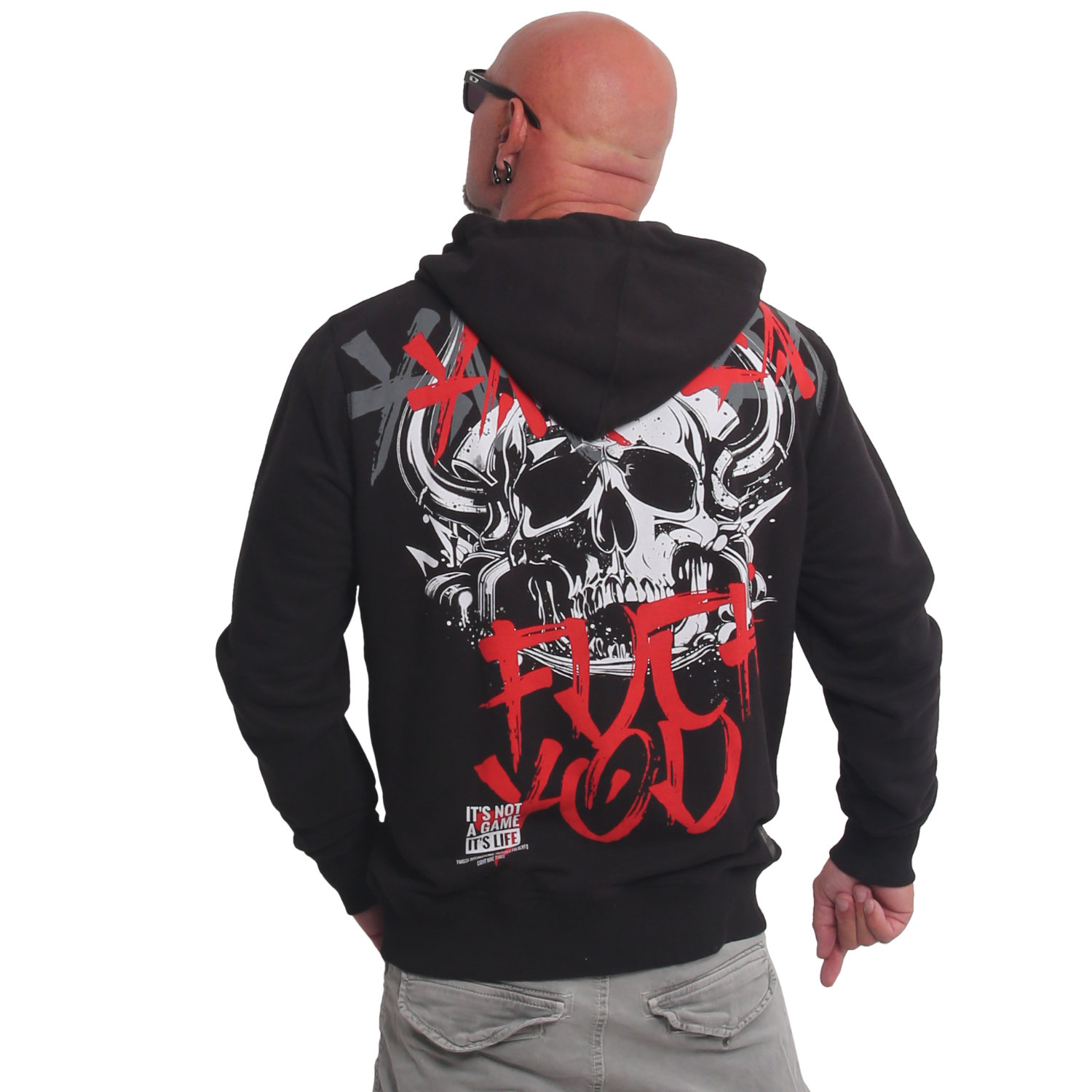 Pánská mikina Yakuza Horned FU Hoodie 25006 black Velikost: M
