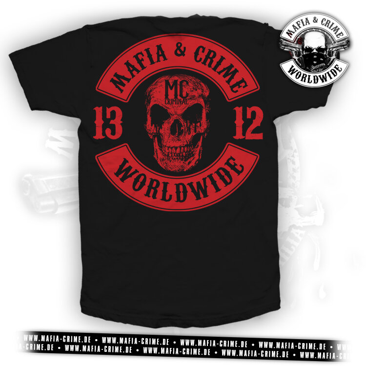 Pánské triko Mafia & Crime 1312 Patch schwarz rot