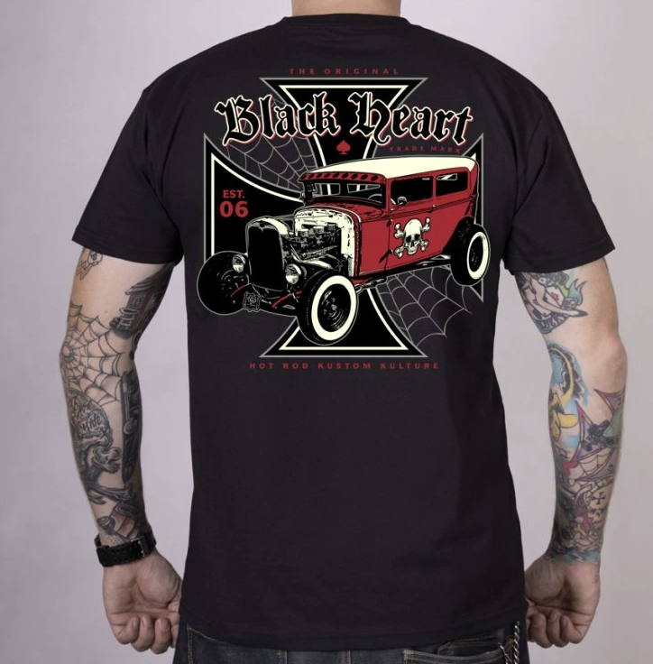 Motorkářské Triko BLACK HEART RED DEVIL Velikost: M