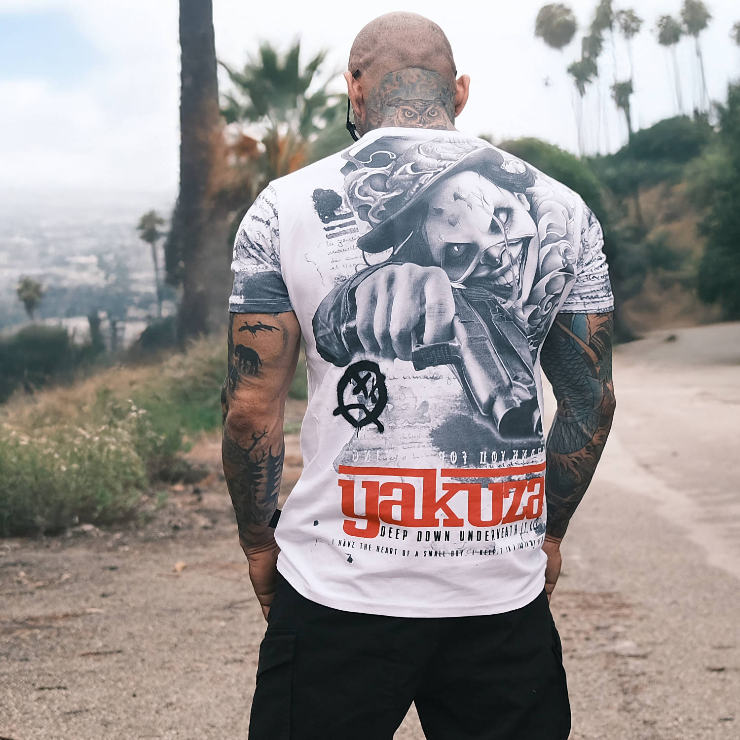 Pánské triko Yakuza Deep Down Allover Regular 26010 white Velikost: M