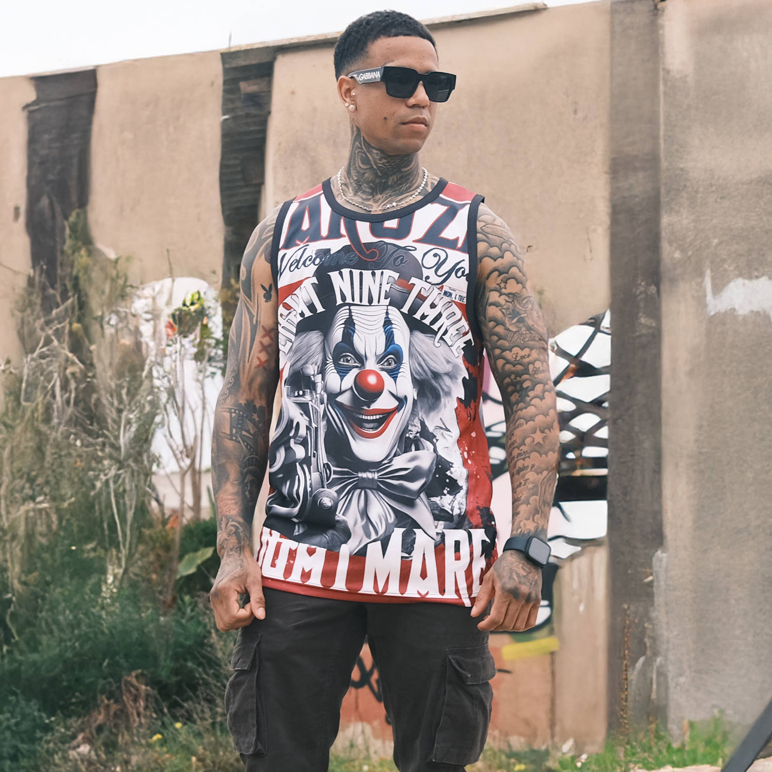 Levně Pánské tílko Yakuza Welcome Mesh 26049 multicolored