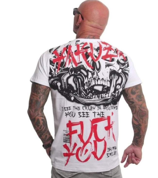 Levně Pánské triko Yakuza Horned FU Regular 25030 white
