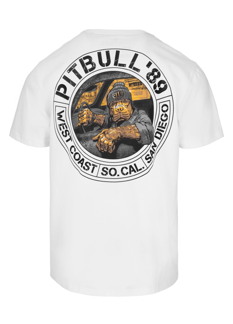 PitBull West Coast - pánské triko DRIVING bílé Velikost: L