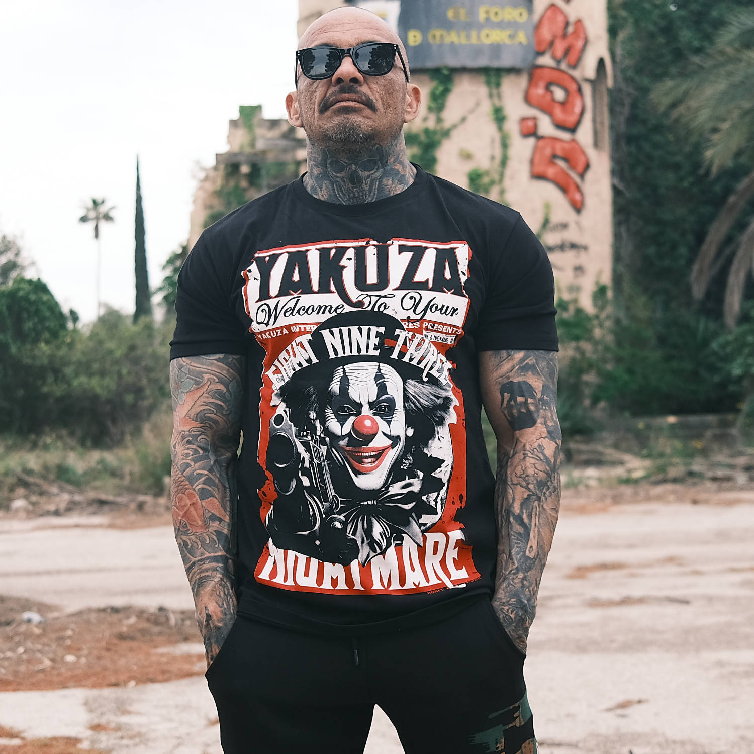 Pánské triko Yakuza Welcome 26016 black Velikost: 5XL