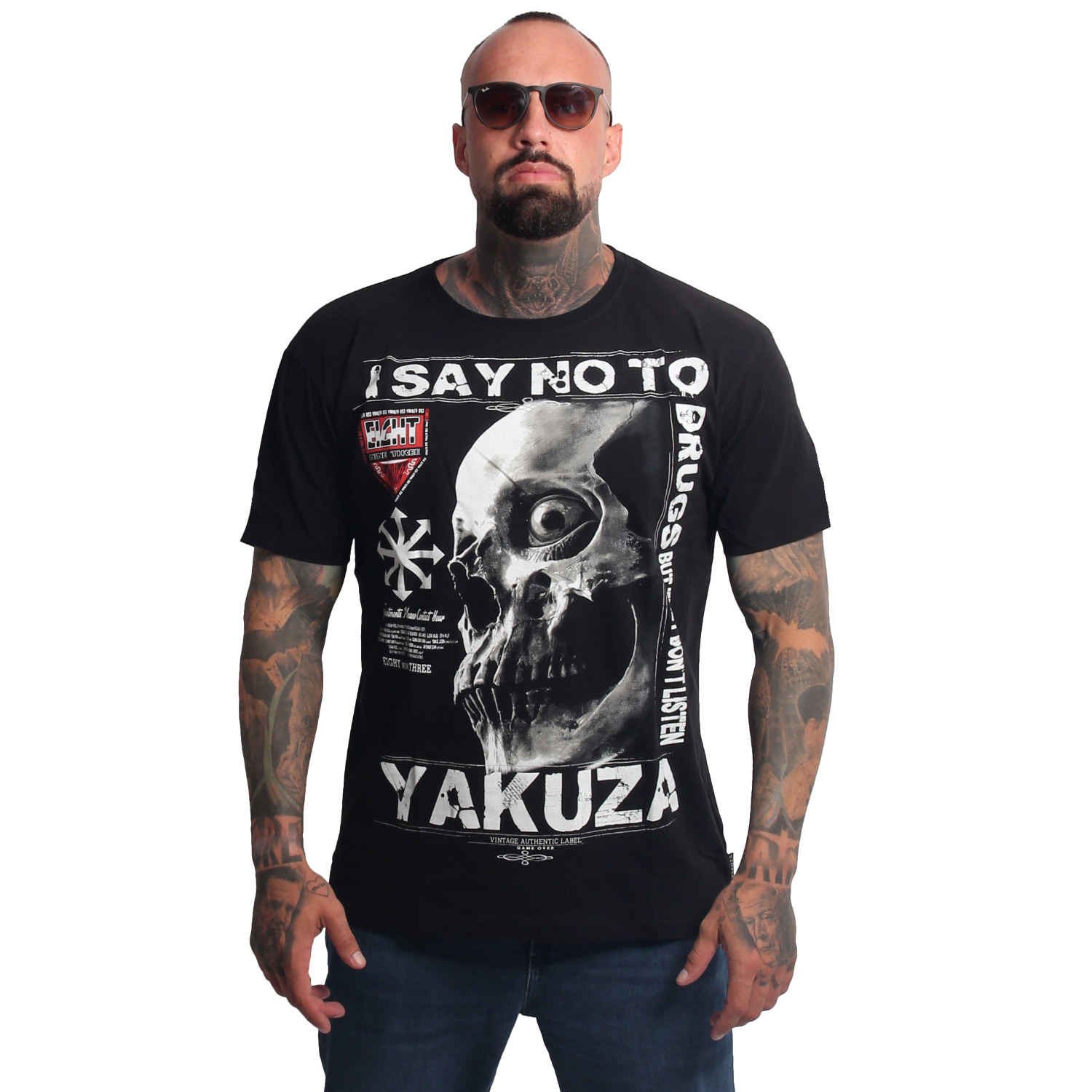 Pánské triko Yakuza Say No Regular 26015 black Velikost: 4XL