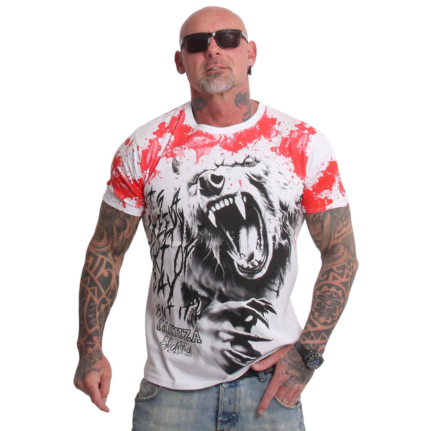 Pánské triko Yakuza Creepy Regular 26009 white Velikost: L