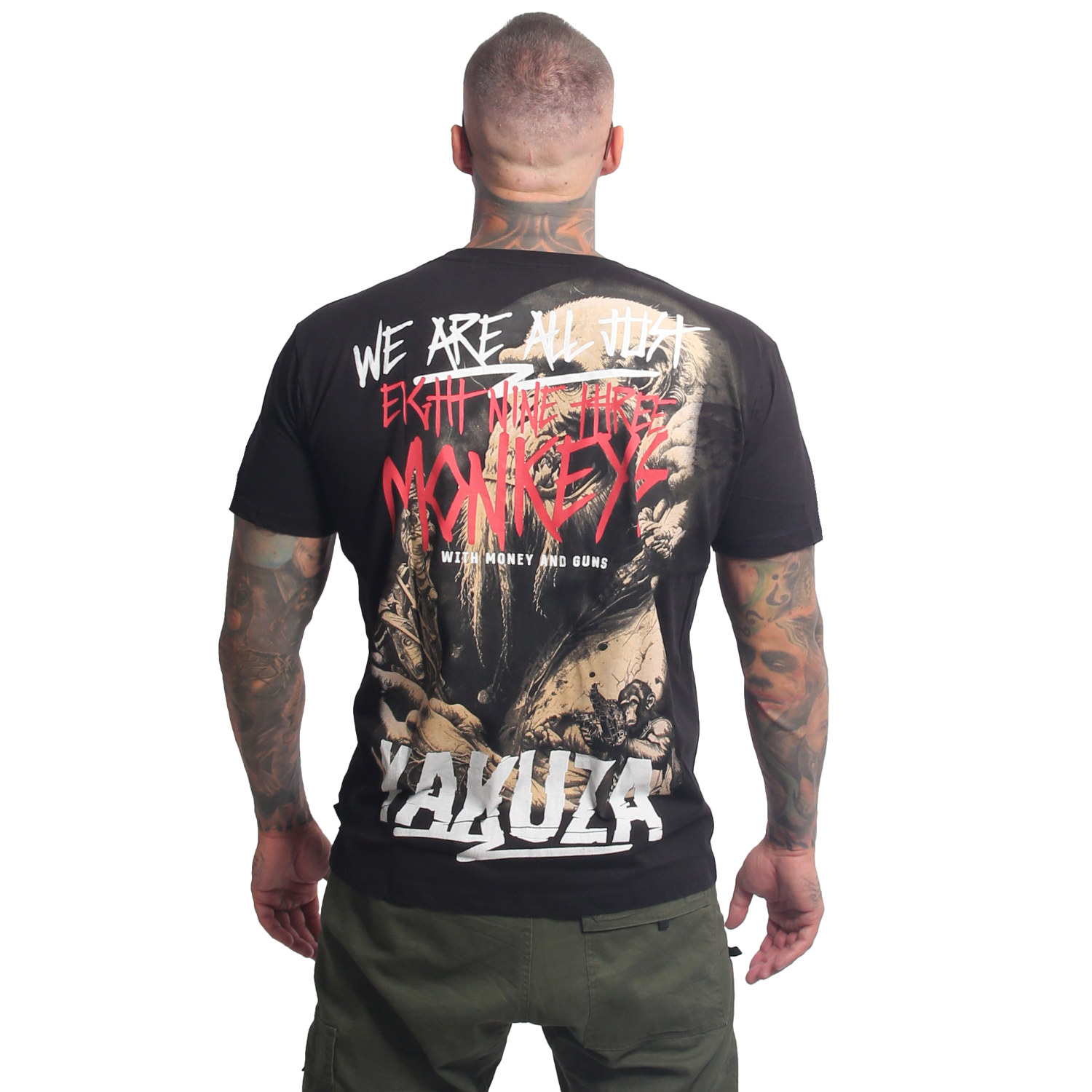 Pánské triko Yakuza Monkeys Regular 26011 black Velikost: 5XL
