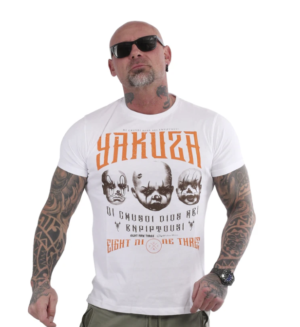 Pánské triko Yakuza Clown Evolution 19034 white Velikost: 4XL