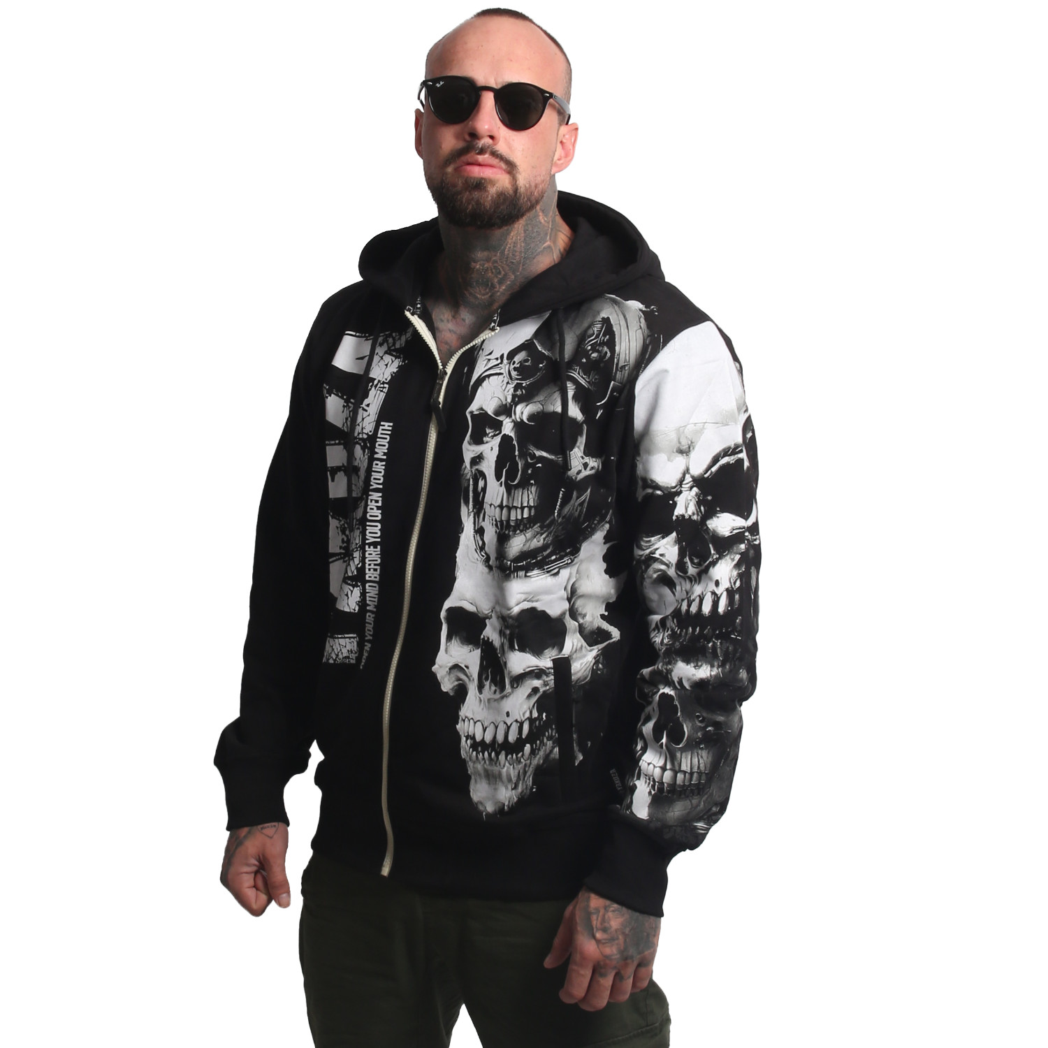 Pánská mikina Yakuza Mouth Zip 26037 black Velikost: M