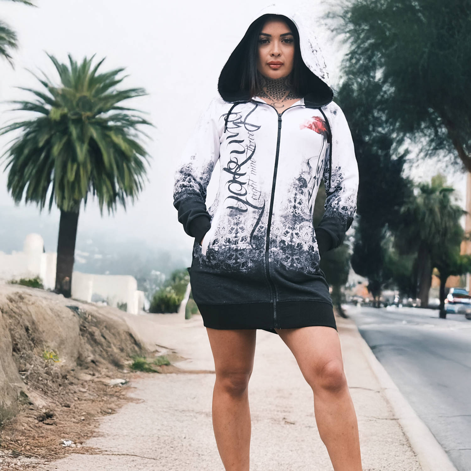 Dámské mikino šaty Yakuza Curtain 26127 black Velikost: XL