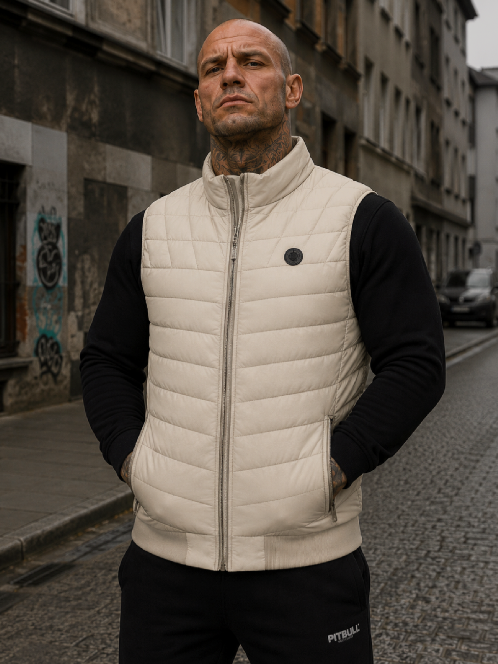 Levně PitBull West Coast - pánská zimní vesta NAYLOR písková