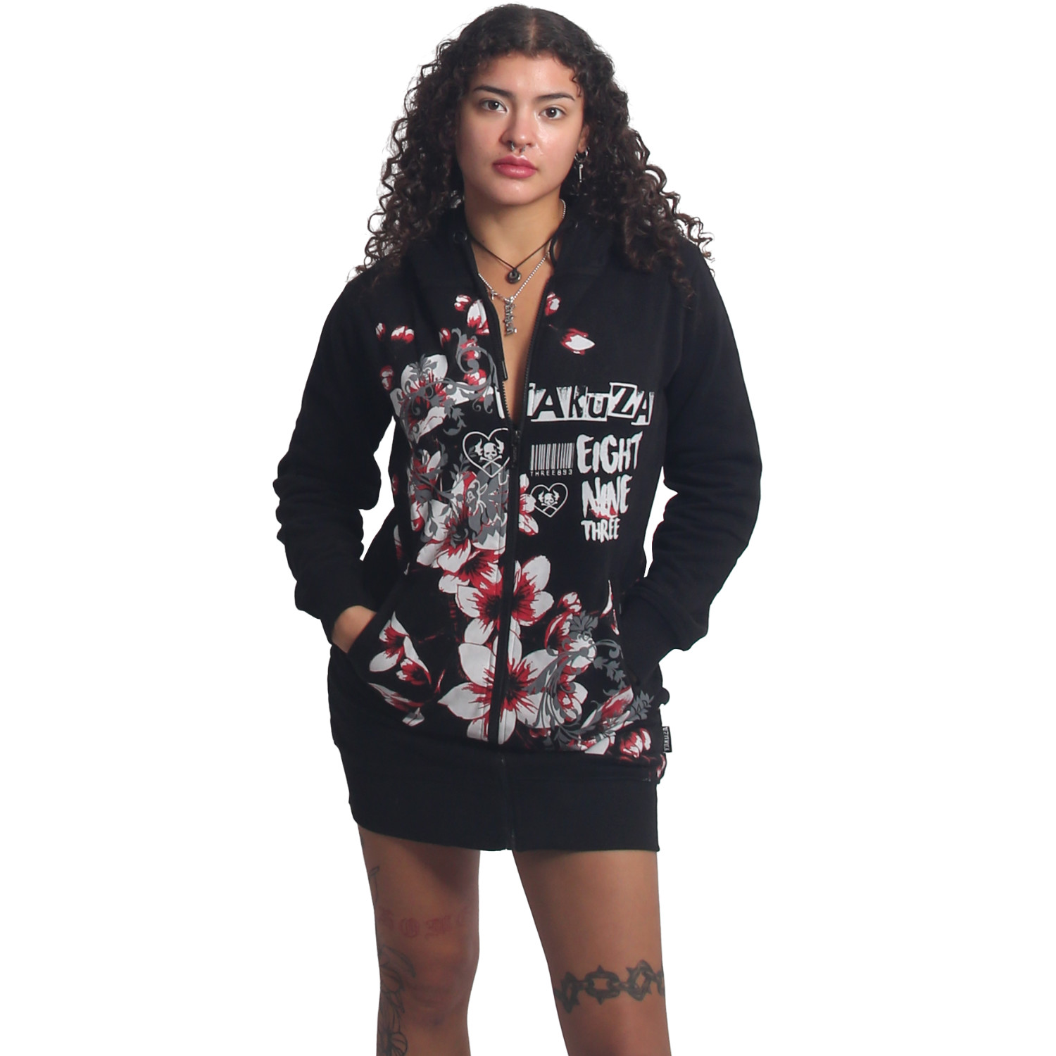 Dámská mikina Yakuza Hanami Long Zip 27103 black Velikost: XXL