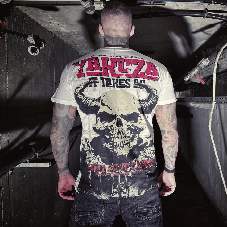 Levně Pánské triko Yakuza As Long Regular 27012 white