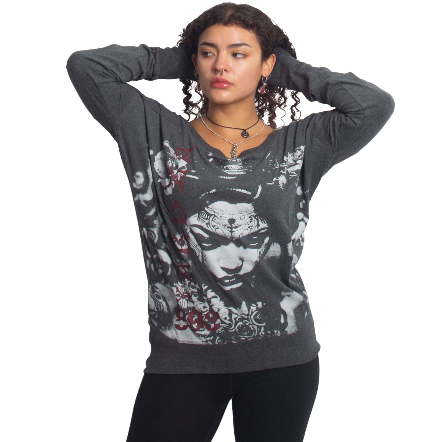 Dámské triko Yakuza Mystic Urban Longsleeve 27132 black melange Velikost: XXL