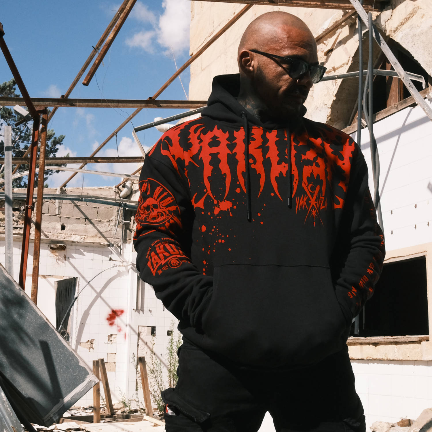Pánská mikina Yakuza Bloodz Oversized 25009 black Velikost: XXL