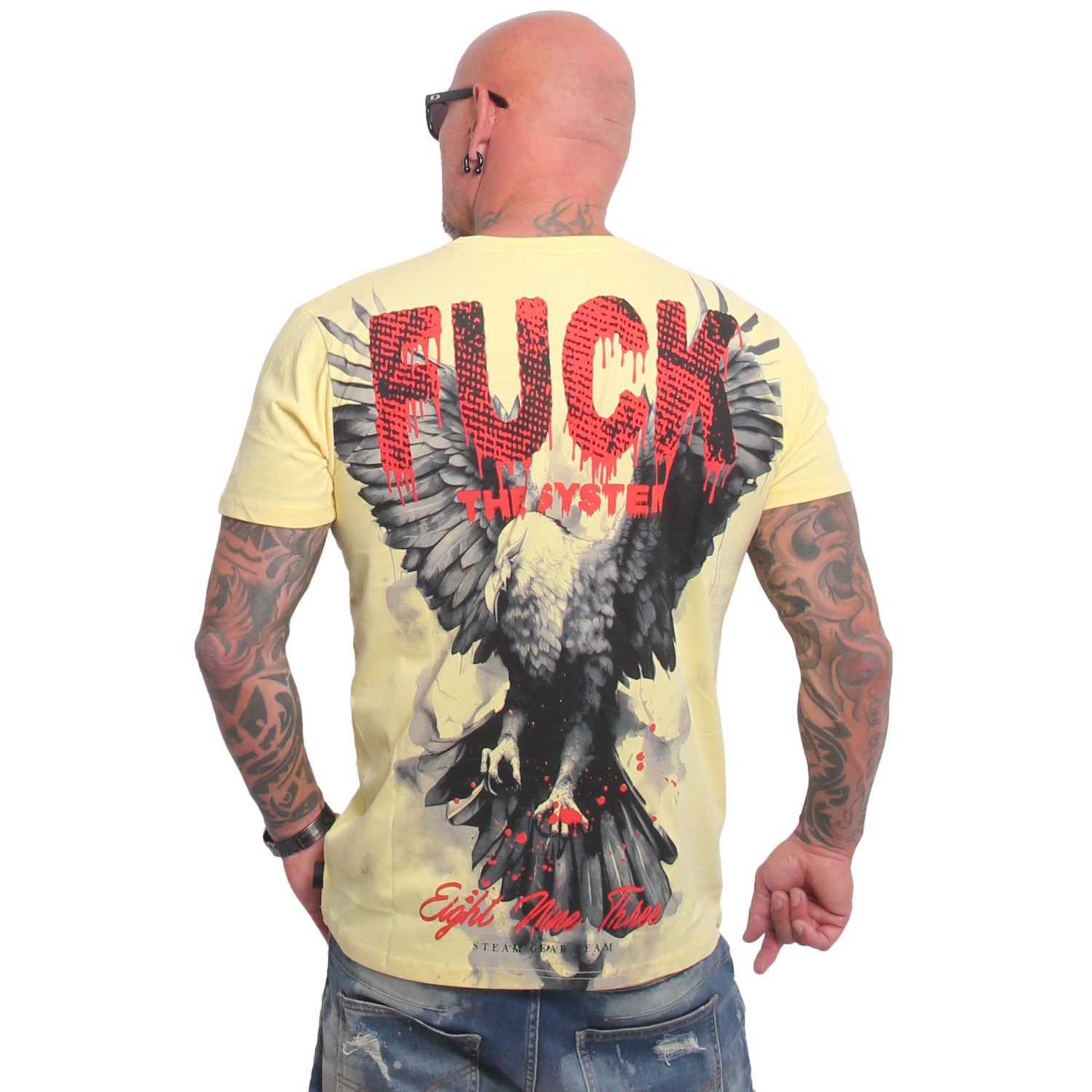 Pánské triko Yakuza Eagle Regular 26007 pale banana Velikost: M