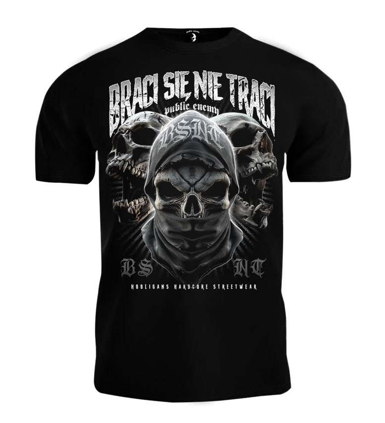 Levně Pánské triko Public Enemy BSNT Czaszki Hooligans Hardcore