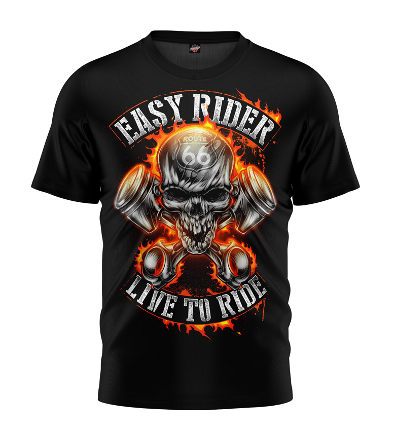 Levně Pánské triko Public Enemy Easy Rider black