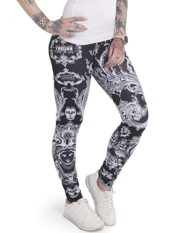 Yakuza dámské legíny Floral V02 12141 black Velikost: XXS