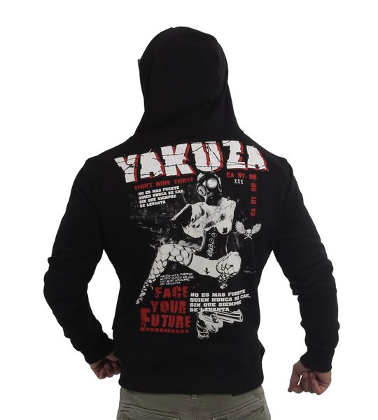 Pánská mikina s kapucí Yakuza Face your future 90032 black Velikost: 5XL