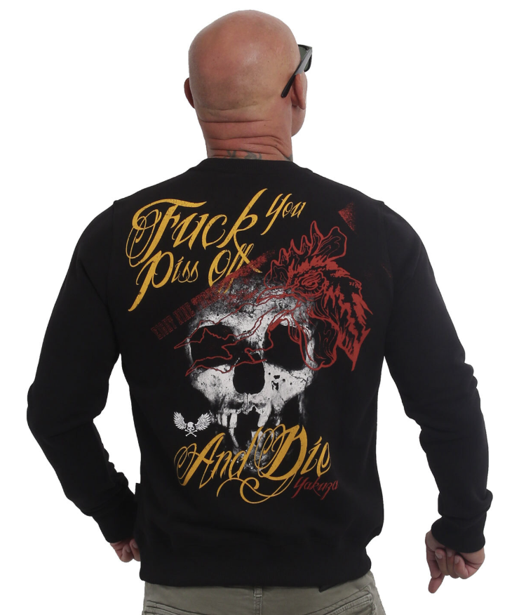Pánská mikina Yakuza Piss off 90039 black Velikost: 5XL