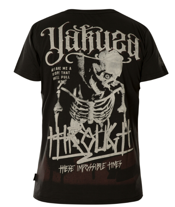 Levně Pánské triko Yakuza Throught Bones 15022 black dye