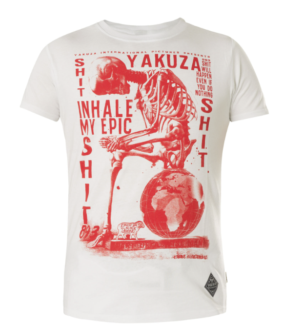 Pánské triko Yakuza Inhale 13029 white Velikost: XXL