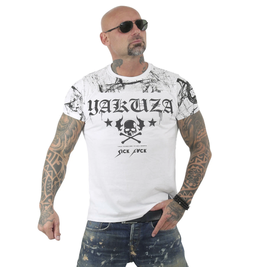 Pánské triko Yakuza Marble 13034 white Velikost: 5XL
