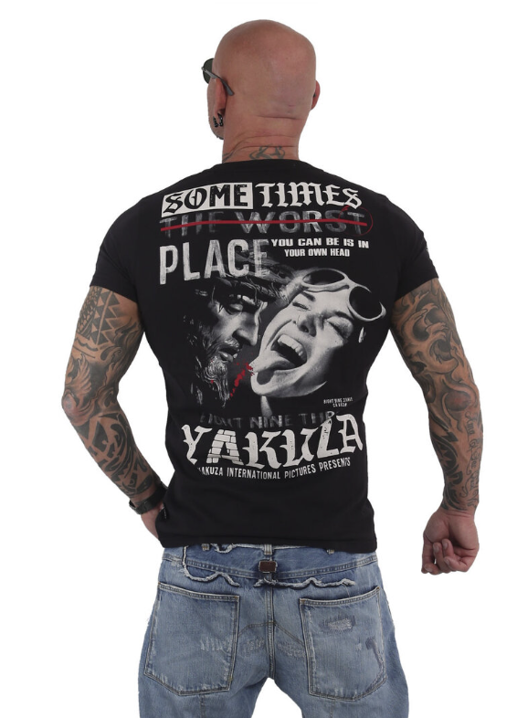 Pánské triko Yakuza Sometimes 15026 black Velikost: 5XL