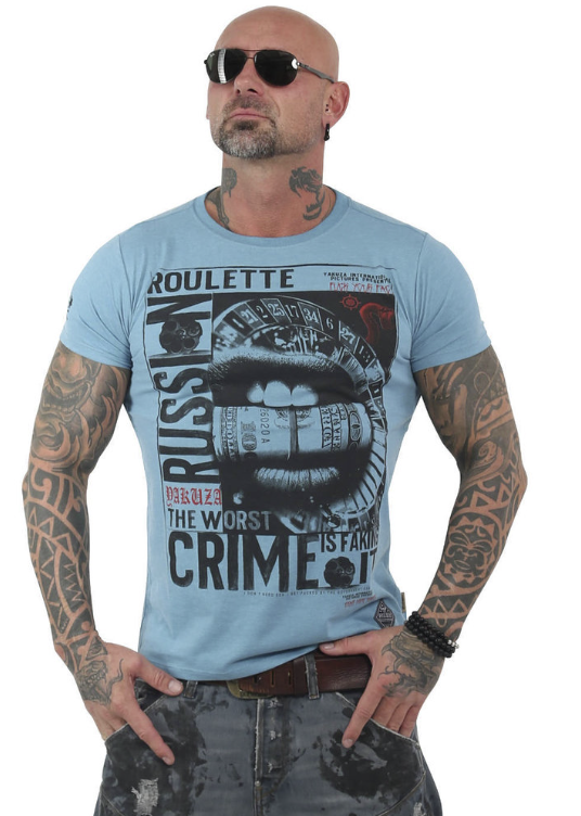 Pánské triko Yakuza TSB 13039 light blue