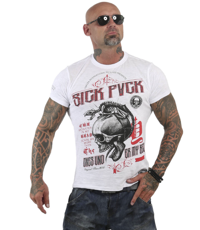 Pánské triko Yakuza TSB 12006 white