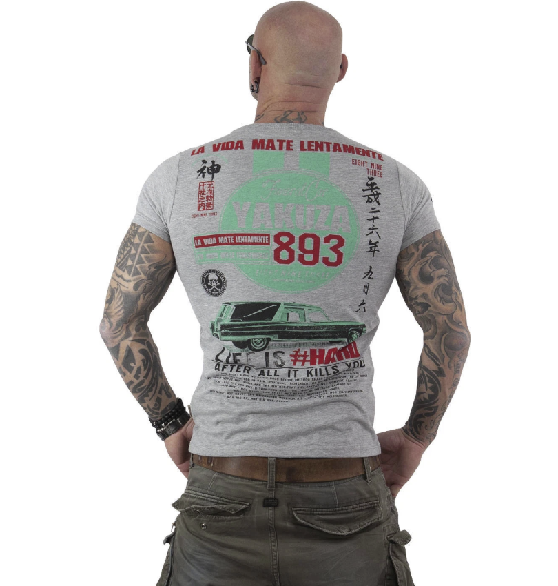 Pánské triko Yakuza TSB 13033 grey Velikost: 4XL