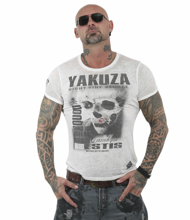 Levně Pánské triko Yakuza 13049 white