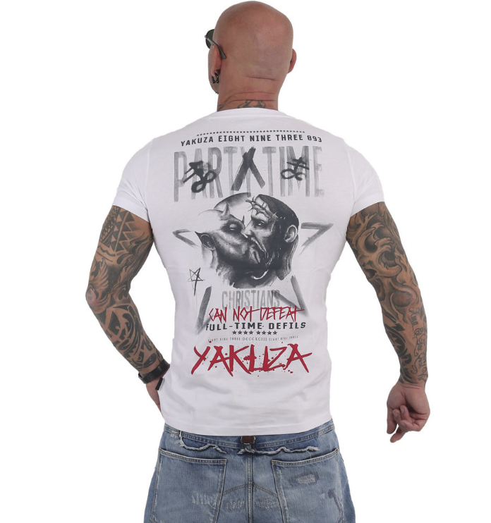 Levně Pánské triko Yakuza Party Time 15025 white