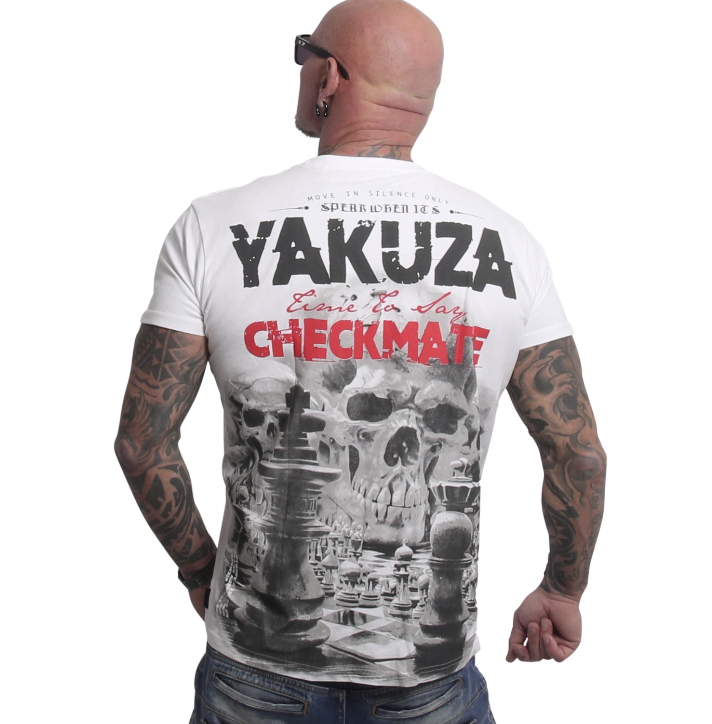 Levně Pánské triko Yakuza Checkmate Regular 27006 white