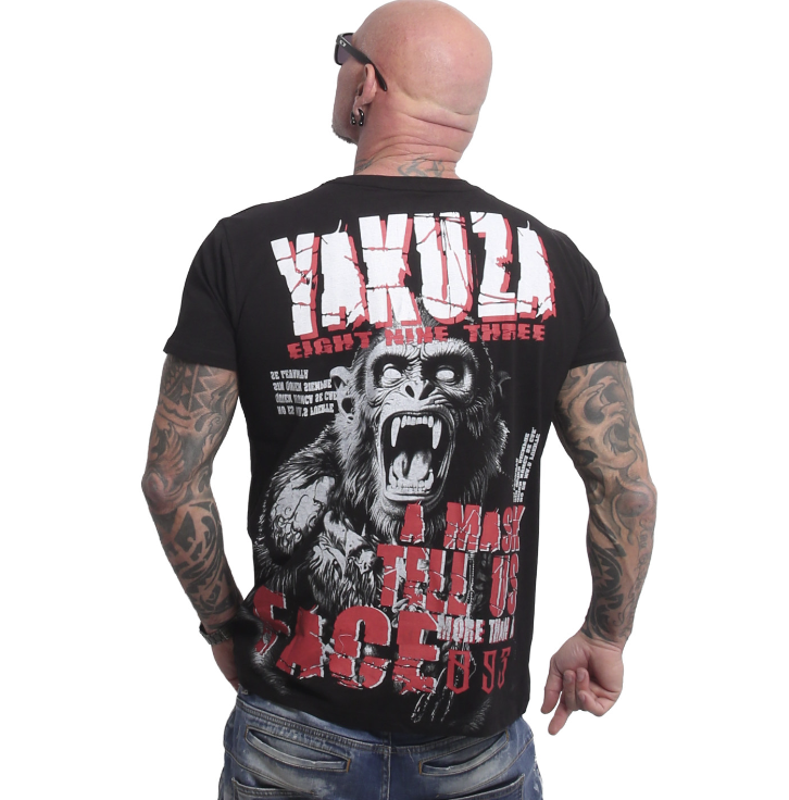 Levně Pánské triko Yakuza Mask Regular 27005 black