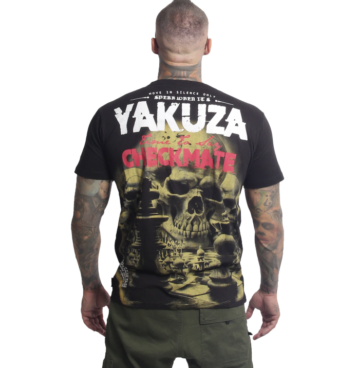 Levně Pánské triko Yakuza Checkmate Regular 27006 black