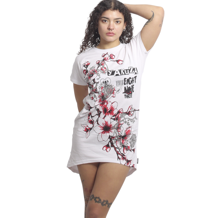 Levně Yakuza dámské šaty Hanami Urban 27114 white