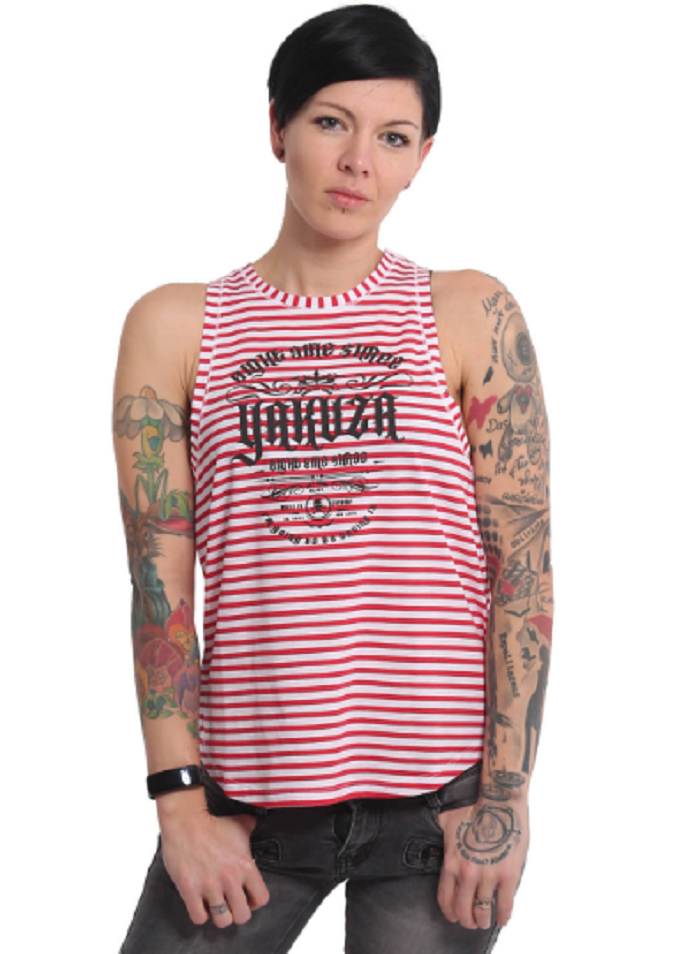 Levně Dámské tílko Yakuza Script Stripe Loose 16127 red/white