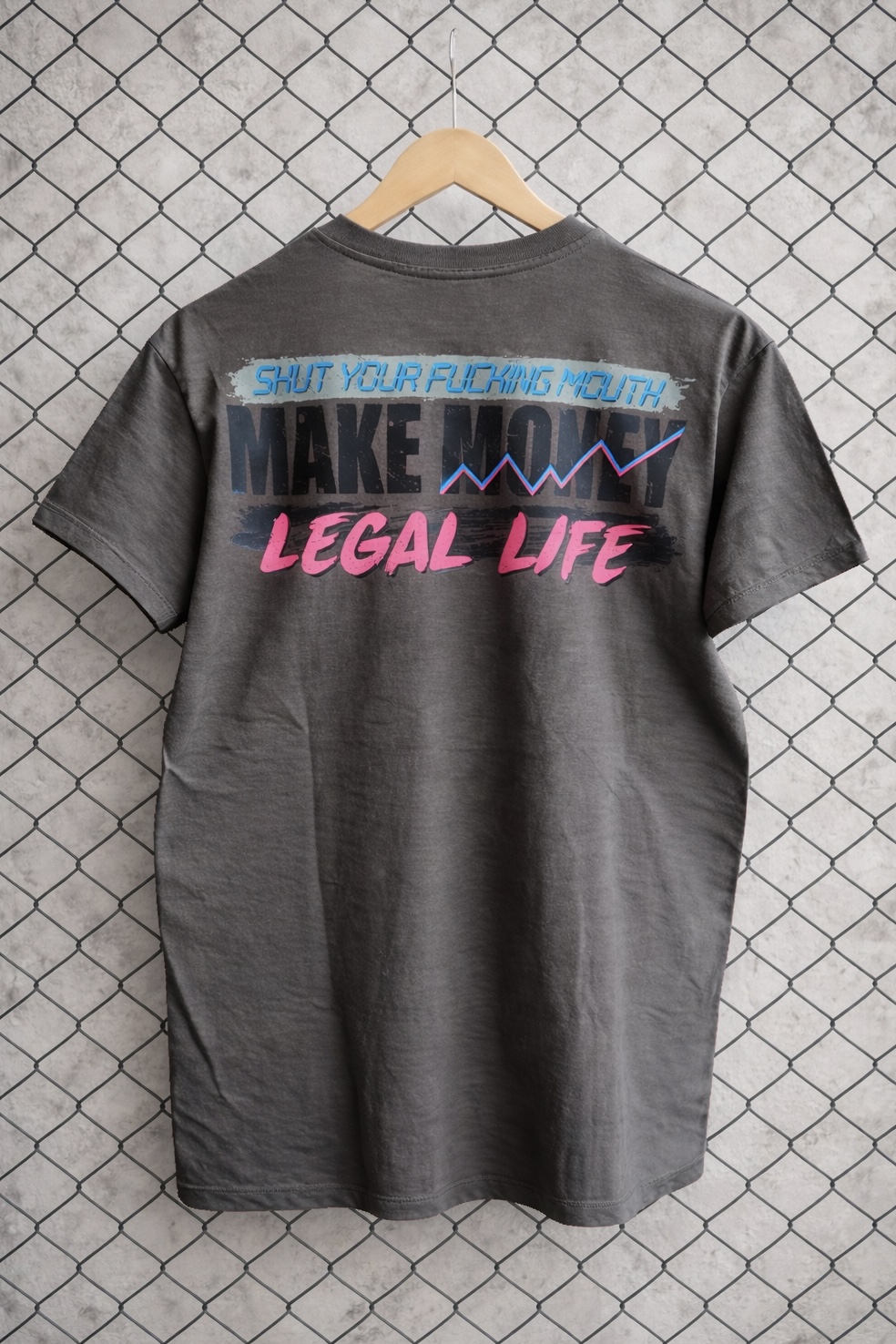 Levně Pánské triko LEGAL LIFE MAKE MONEY anthracit